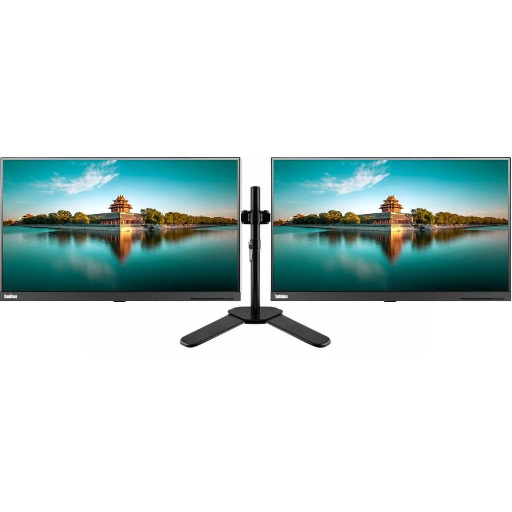 Thinkvision Double Monitor Dual Lenovo ThinkVision P24h-10 23.8” Wide QHD 2k USB C Monitor with D