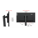 Dual Lenovo ThinkVision P24h-10 23.8” Wide QHD USB C Monitor with Dual Arm Stand