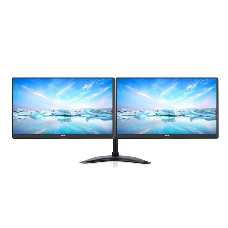 Dual Philips 24 inch FHD 1920x1080 Slim Bezel less Monitors with Dual