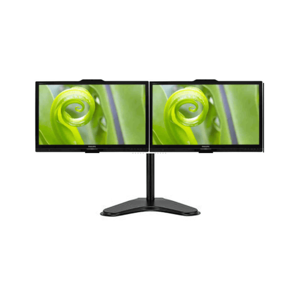 Dual Philips 241P6Q 23.8" Webcam Monitors with Dual Arm Stand - UN Tech
